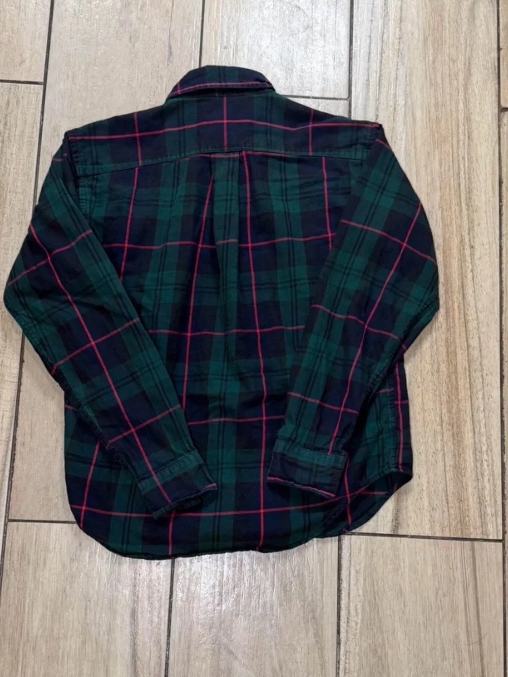 Ralph Lauren Blackwatch Plaid Button-Down Shirt Green Blue Red Kids M 12/14
